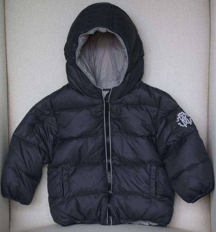 ROBERTO CAVALLI BOYS GREY DOWN PADDED JACKET 24 MONTHS - Image 2