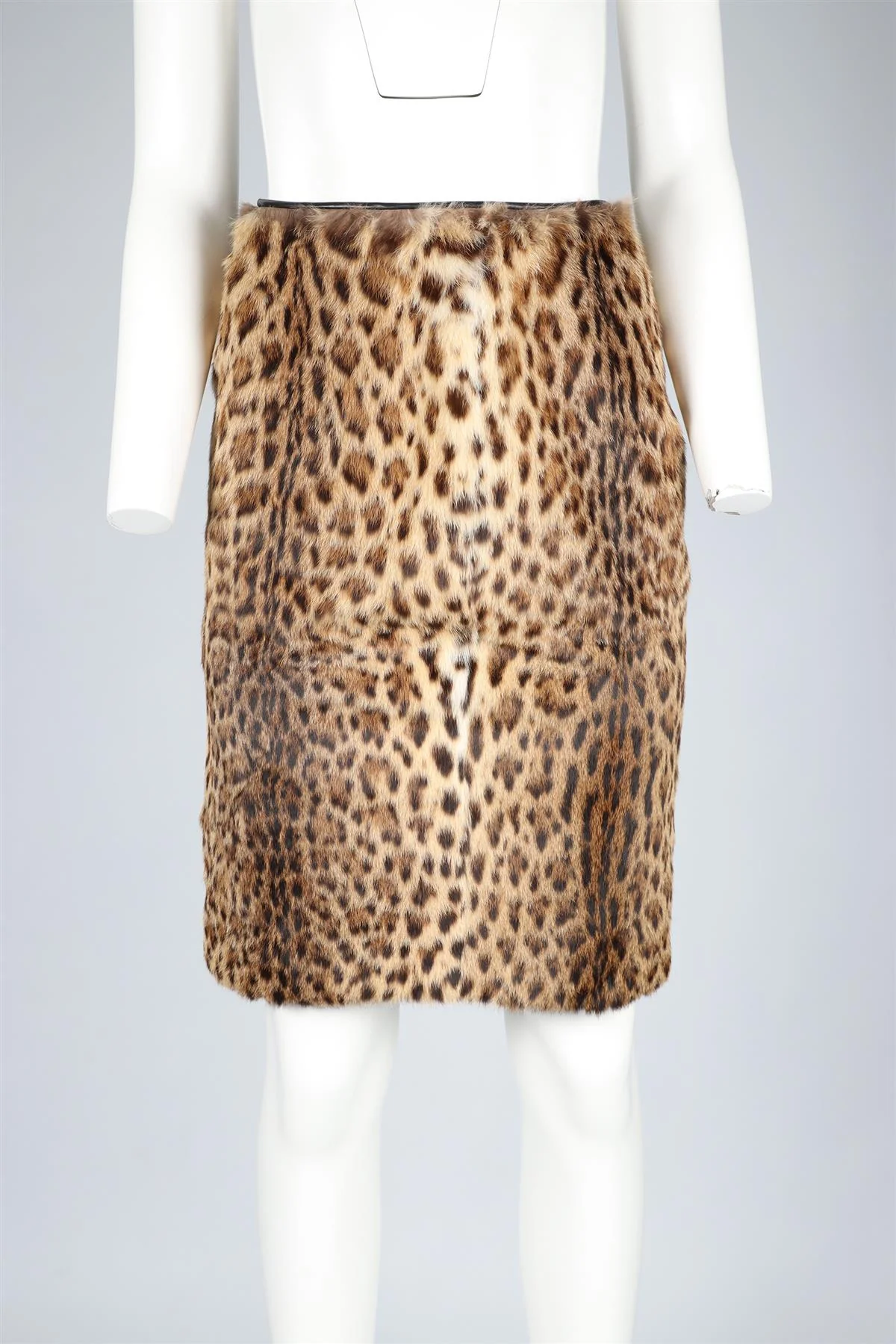 ROBERTO CAVALLI BROWN VINTAGE FUR MINI SKIRT SMALL - Image 2