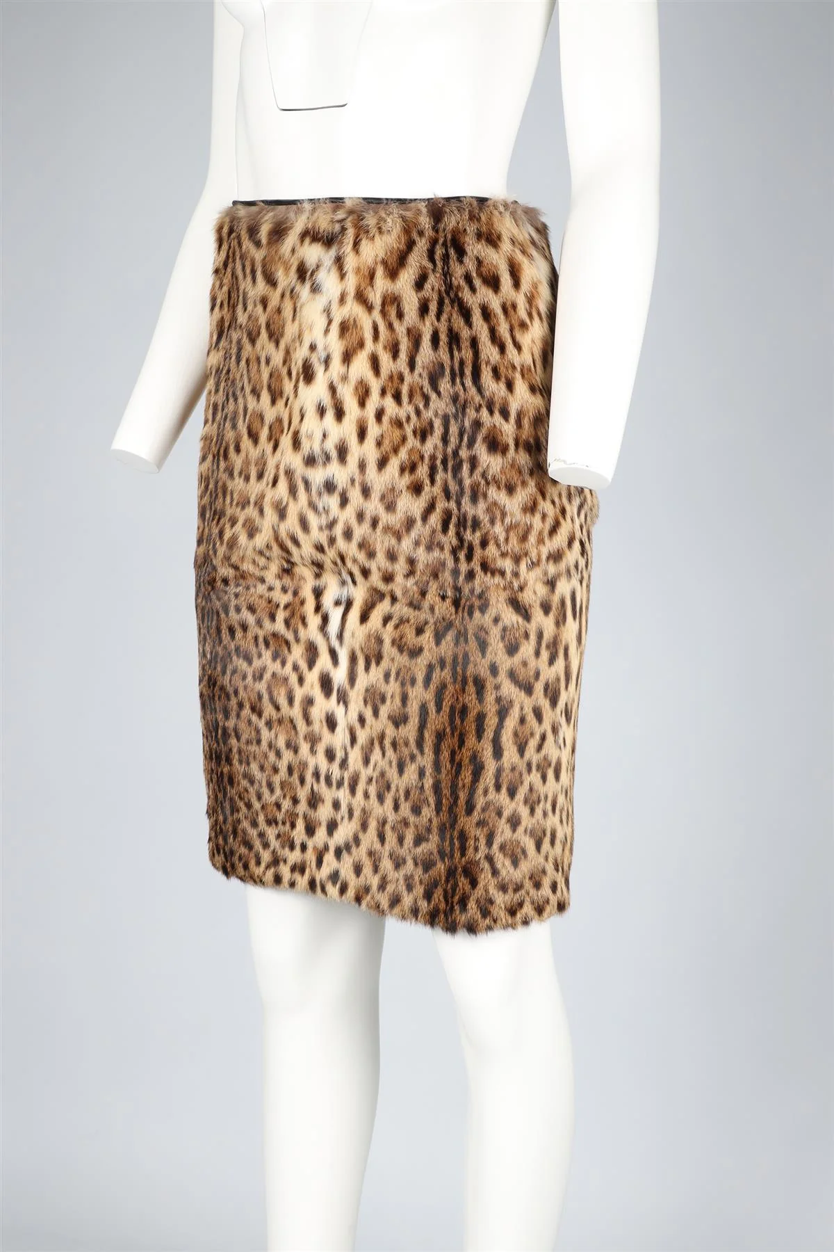ROBERTO CAVALLI BROWN VINTAGE FUR MINI SKIRT SMALL - Image 3