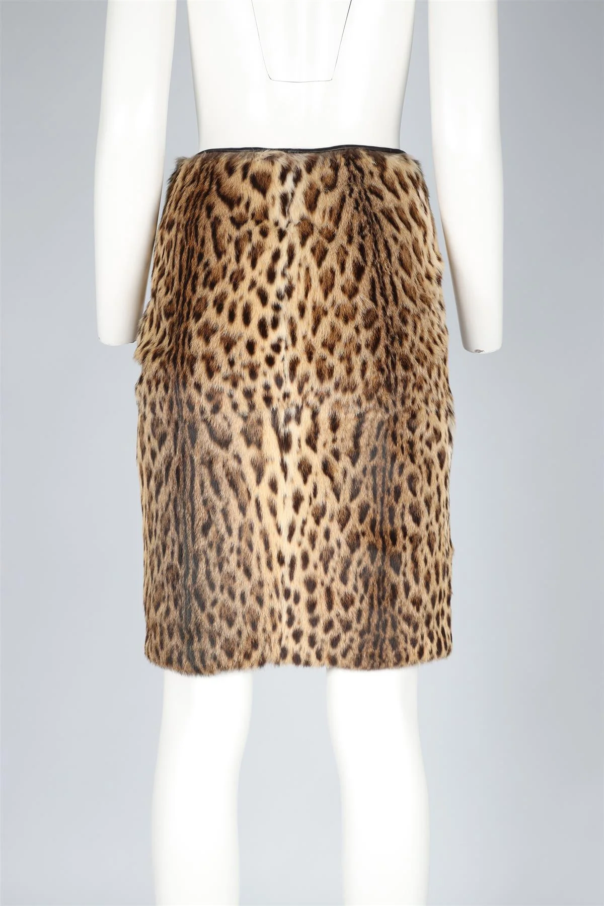 ROBERTO CAVALLI BROWN VINTAGE FUR MINI SKIRT SMALL - Image 4