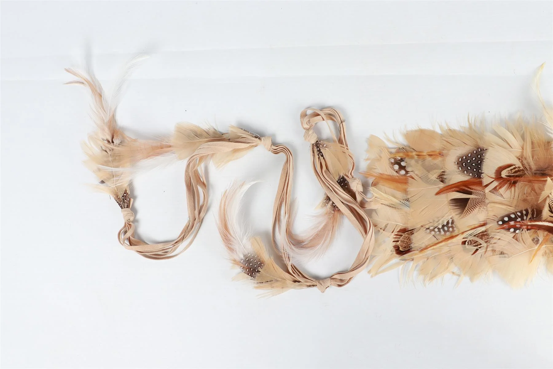 ROBERTO CAVALLI CREAM FEATHER BELT ONE SIZE - Image 3