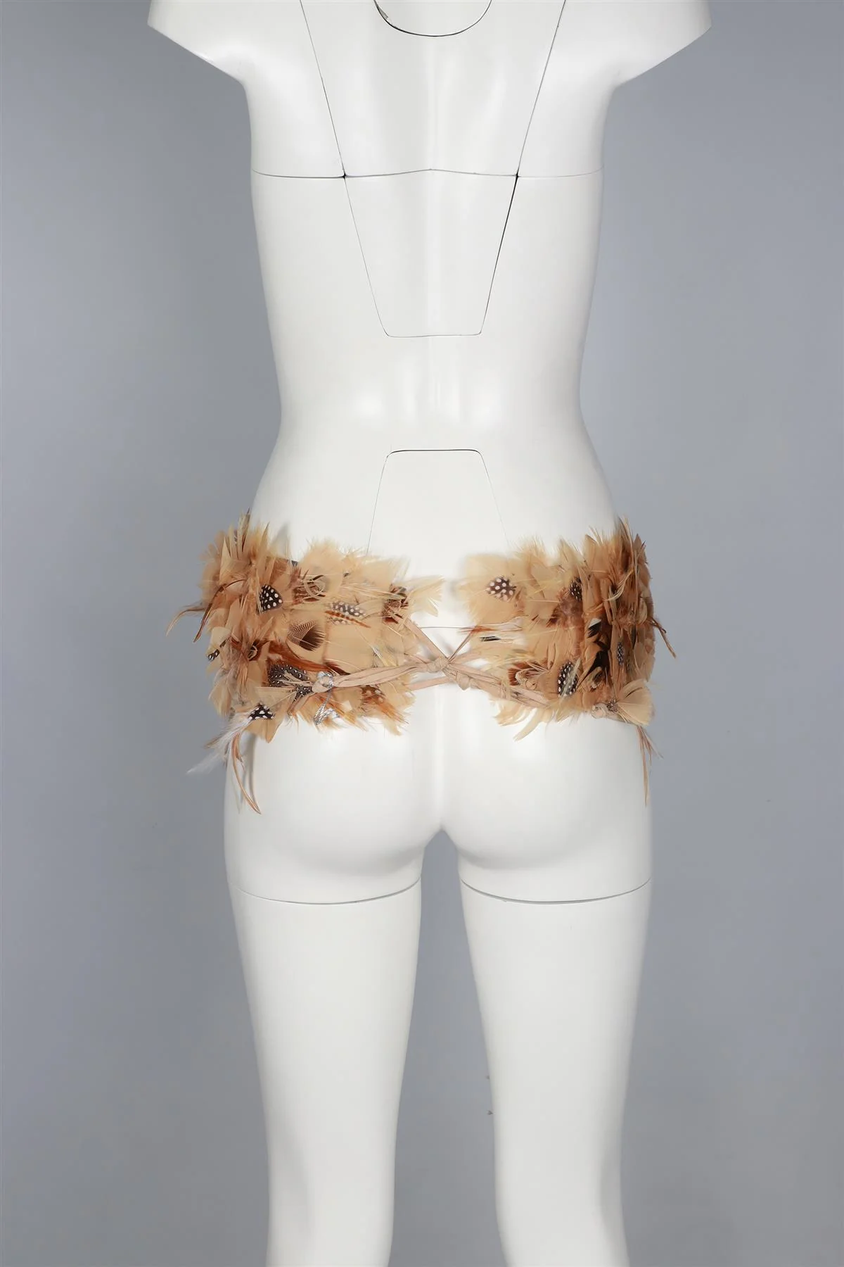 ROBERTO CAVALLI CREAM FEATHER BELT ONE SIZE - Image 8