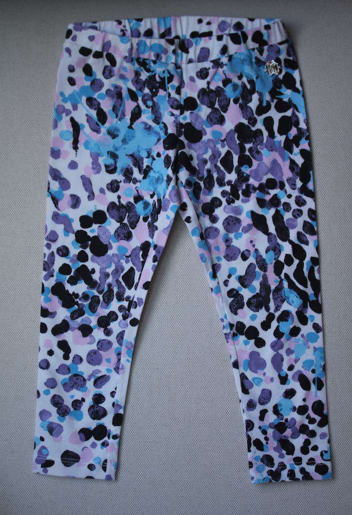 ROBERTO CAVALLI GIRLS BLUE CHEETAH PRINT LEGGINGS 4 YEARS - Image 2