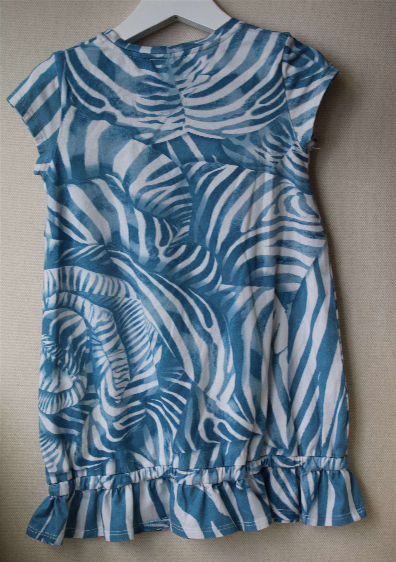 ROBERTO CAVALLI GIRLS BLUE ZEBRA ROSE PRINT DRESS 4 YEARS - Image 4