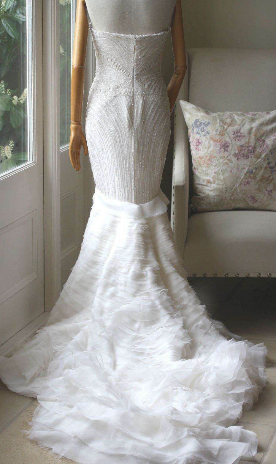 ROBERTO CAVALLI HAUTE COUTURE WEDDING RED CARPET DRESS BALL GOWN IT 42 UK 10 - Image 11