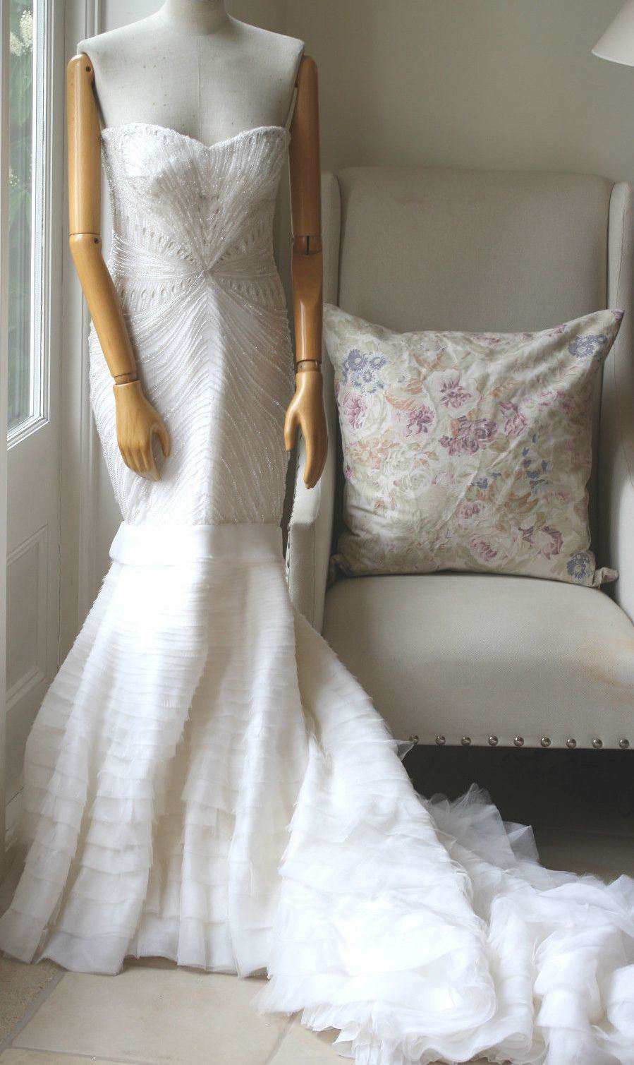 ROBERTO CAVALLI HAUTE COUTURE WEDDING RED CARPET DRESS BALL GOWN IT 42 UK 10 - Image 12