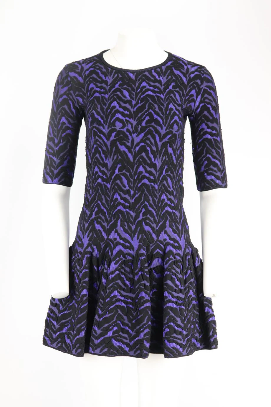 ROBERTO CAVALLI MATELASSÉ STRETCH KNIT MINI DRESS IT 40 UK 8 - Image 2