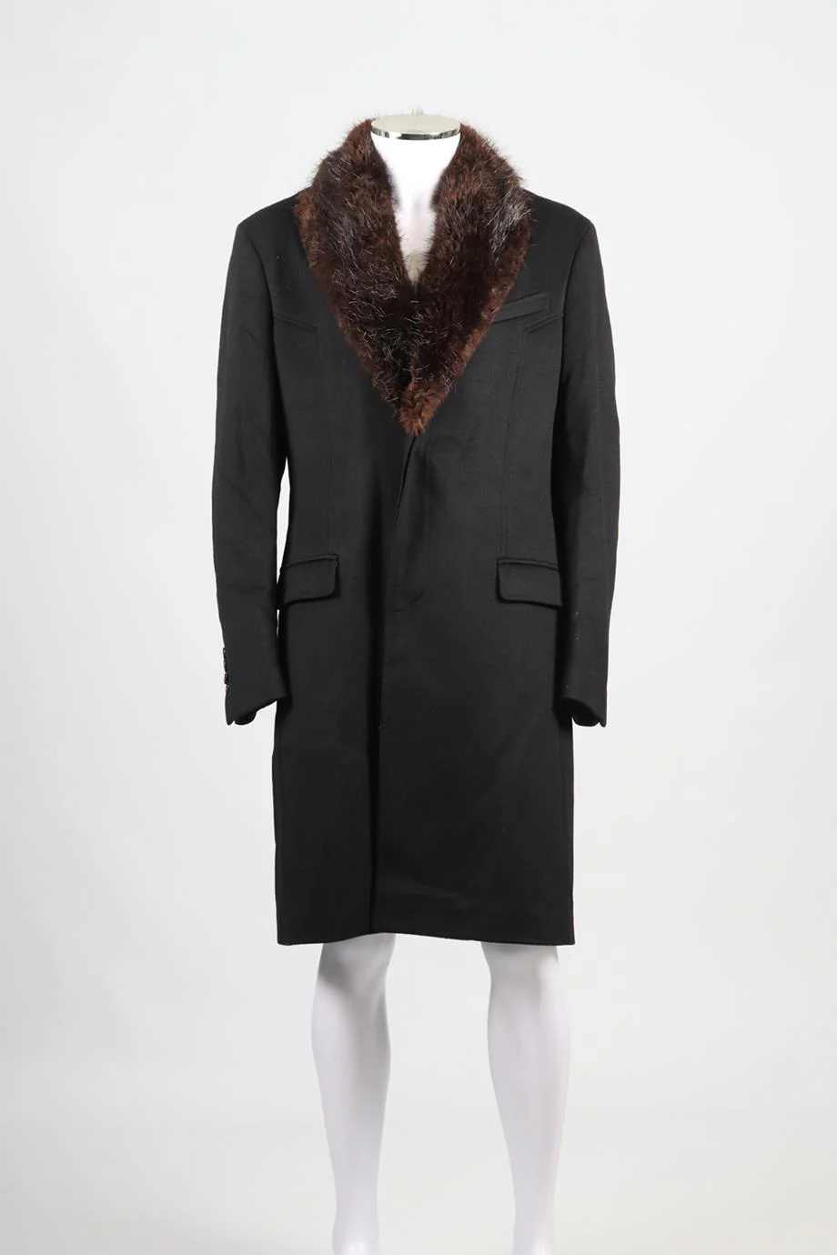 ROBERTO CAVALLI MEN'S BEAVER FUR AND WOOL BLEND COAT IT 52 UK/US CHEST 42 - Image 2