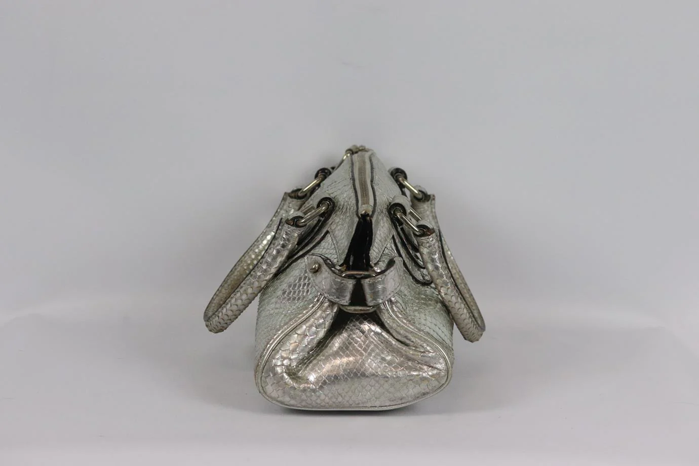 ROBERTO CAVALLI METALLIC PYTHON TOTE BAG - Image 4
