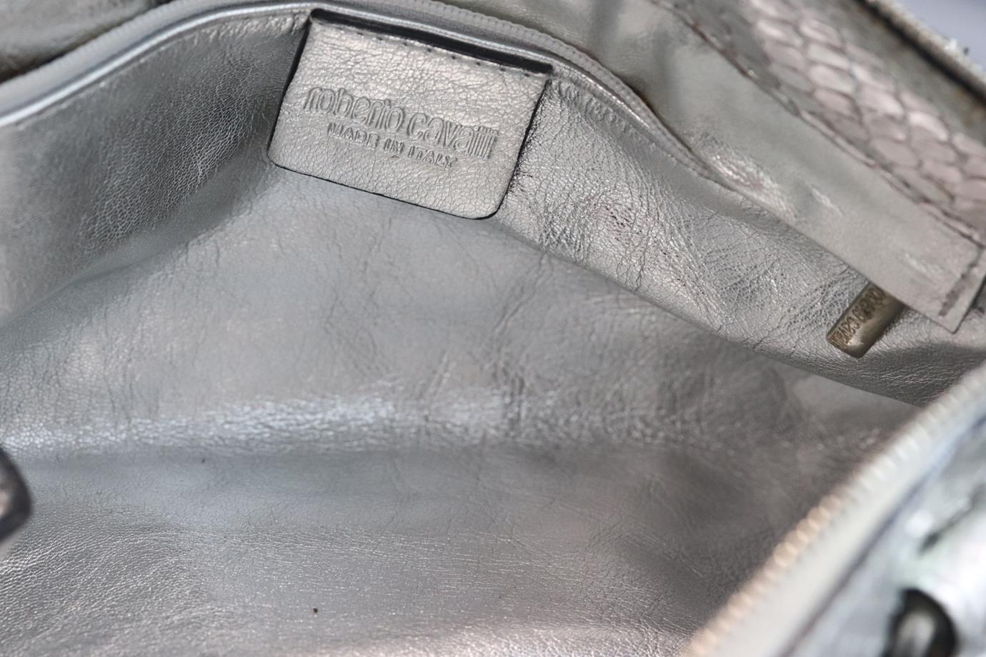 ROBERTO CAVALLI METALLIC PYTHON TOTE BAG - Image 7