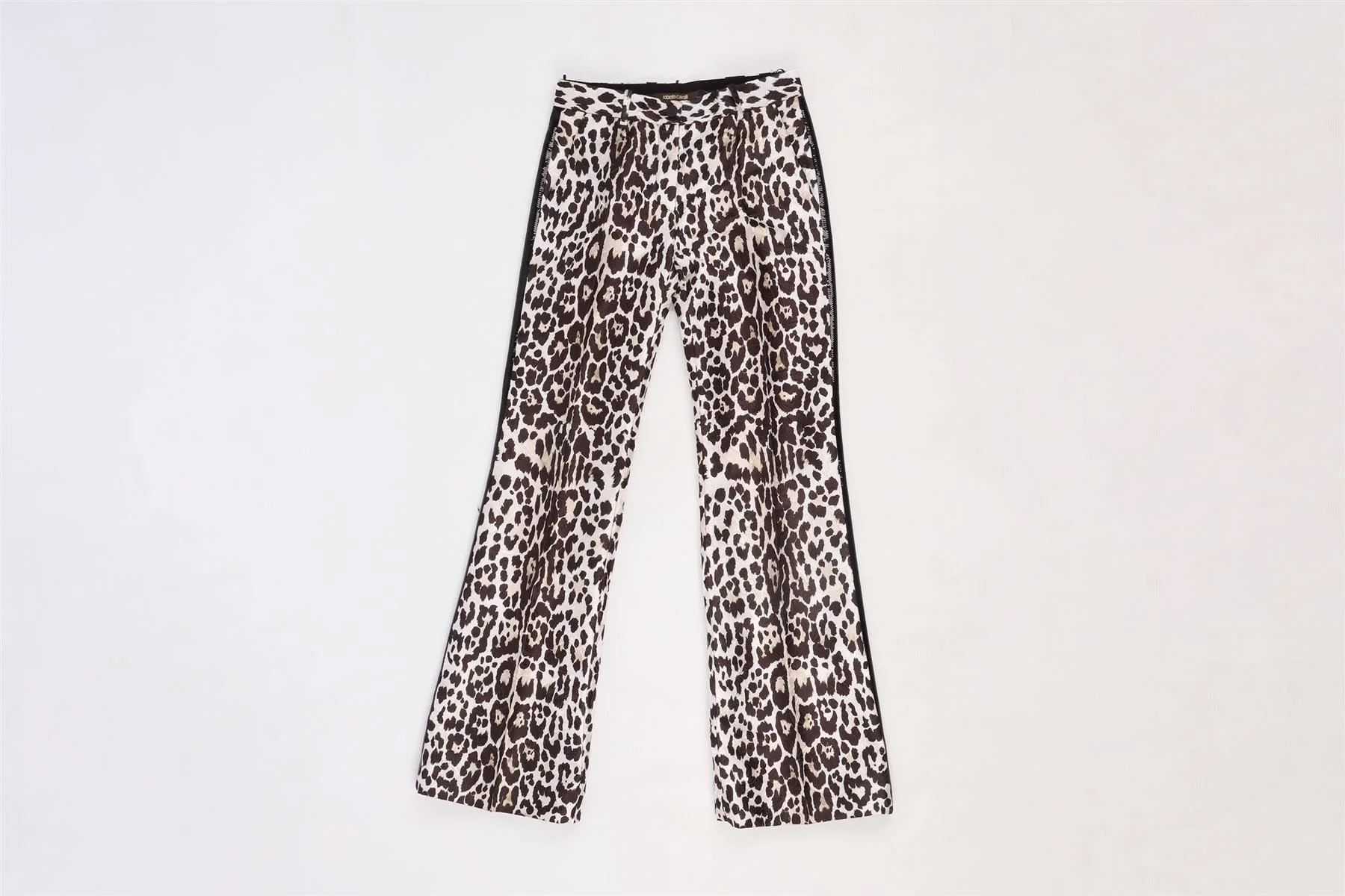ROBERTO CAVALLI MULTI SATIN FLARED PANTS IT 38 UK 6 - Image 2