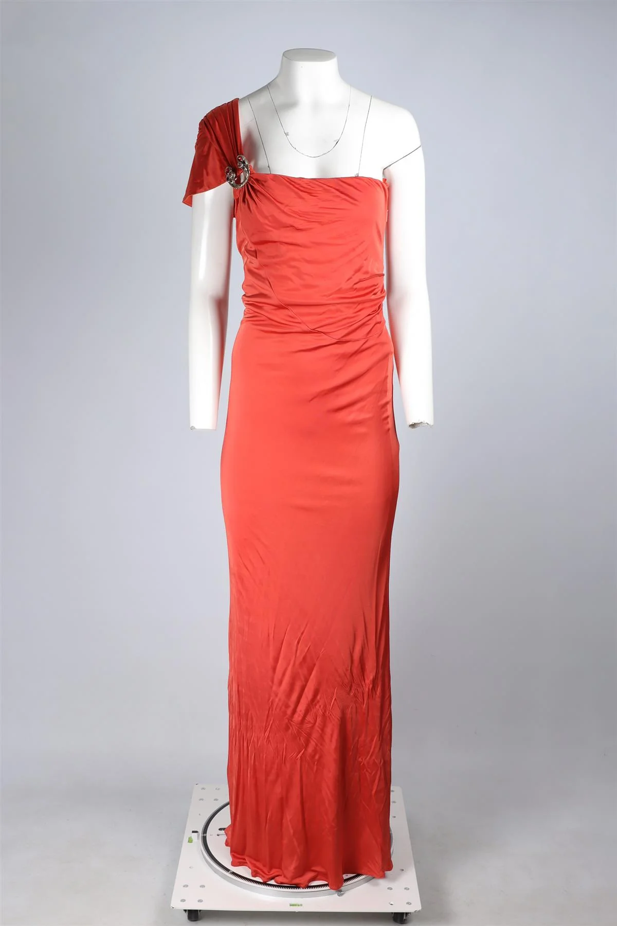 ROBERTO CAVALLI ORANGE JERSEY MAXI DRESS IT 46 UK 14 - Image 2