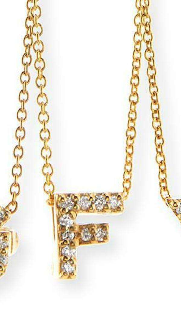 ROBERTO COIN 18K GOLD DIAMOND INITIAL LOVE LETTER PENDANT NECKLACE - Image 2