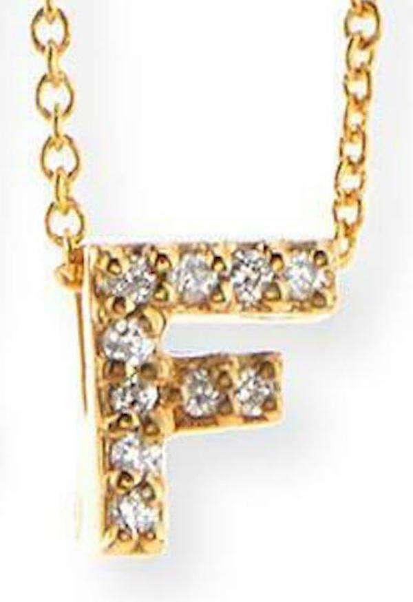 ROBERTO COIN 18K GOLD DIAMOND INITIAL LOVE LETTER PENDANT NECKLACE - Image 3