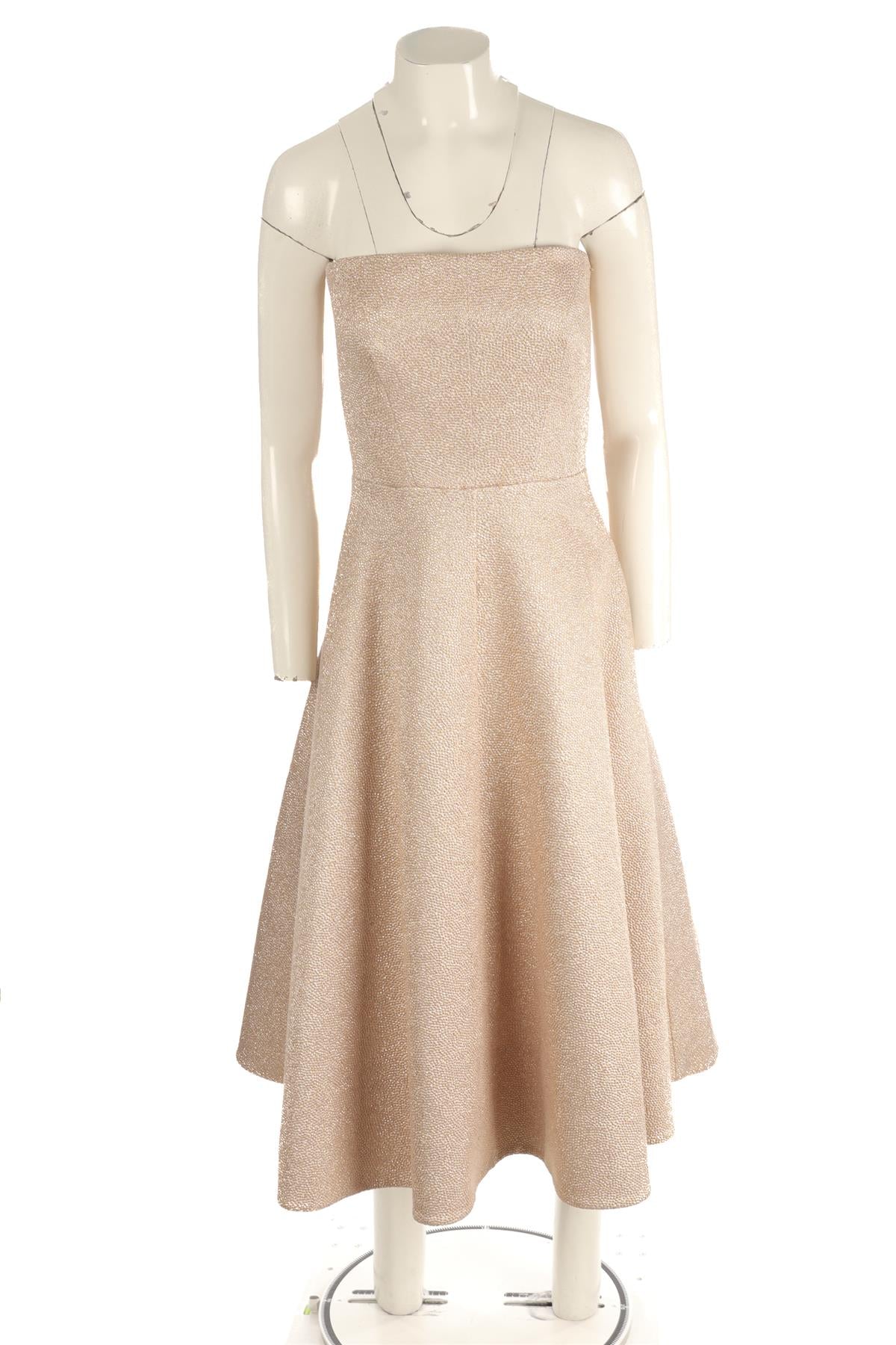 ROCHAS PINK JACQUARD MIDI DRESS UK 10 - Image 2