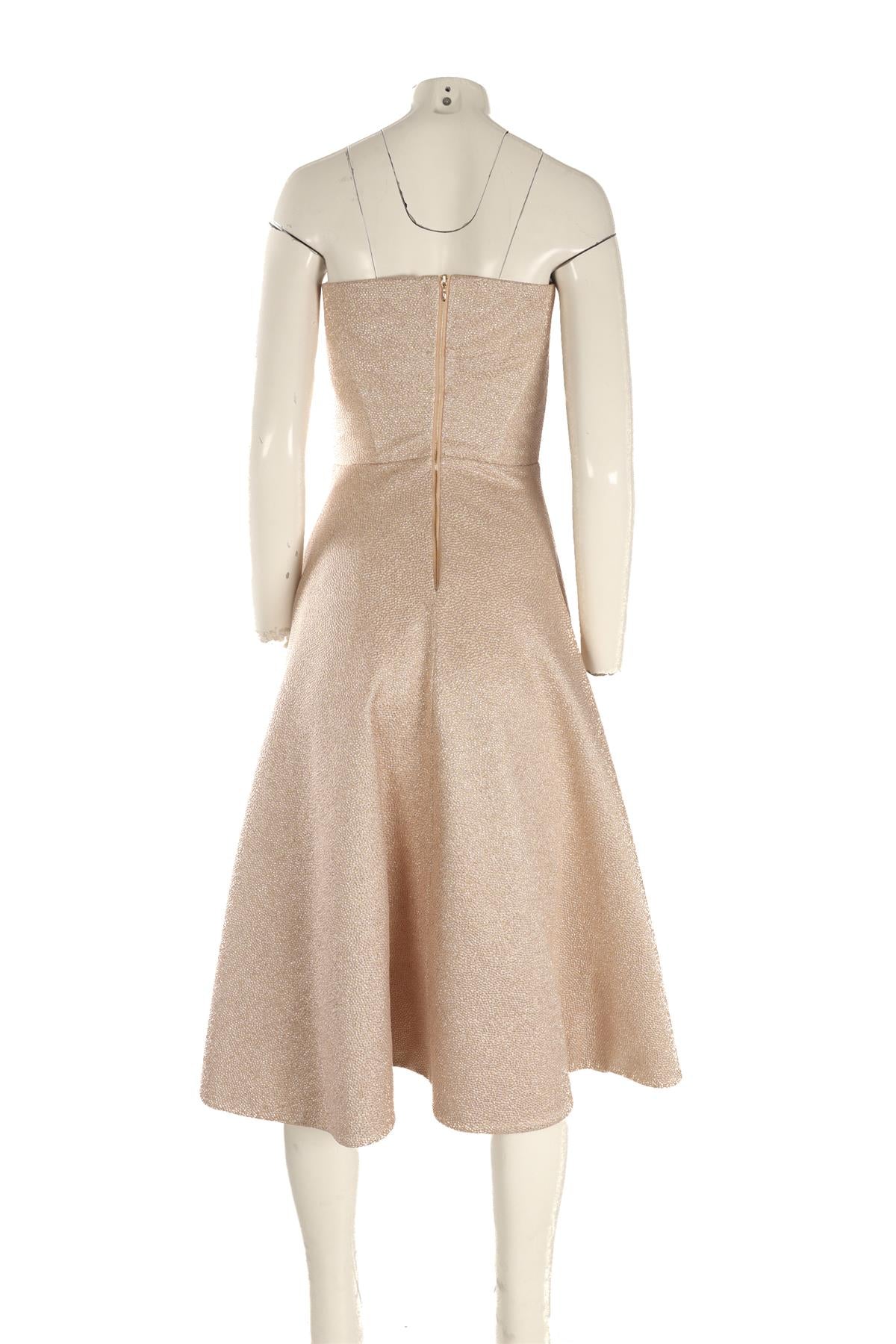 ROCHAS PINK JACQUARD MIDI DRESS UK 10 - Image 4