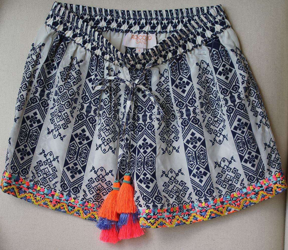 ROCOCO SAND EMBROIDERED SILK SHORTS SMALL - Image 2