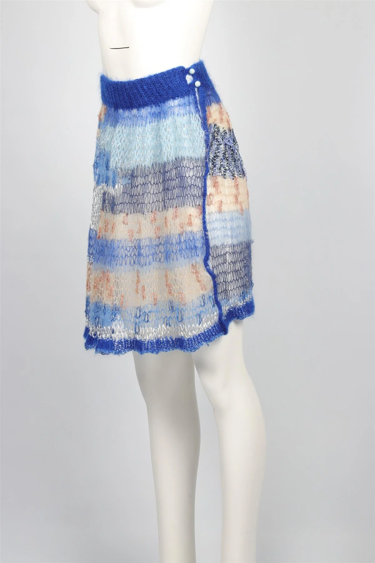 RODARTE BLUE WOOL BLEND SKIRT XSMALL - SMALL - Image 3