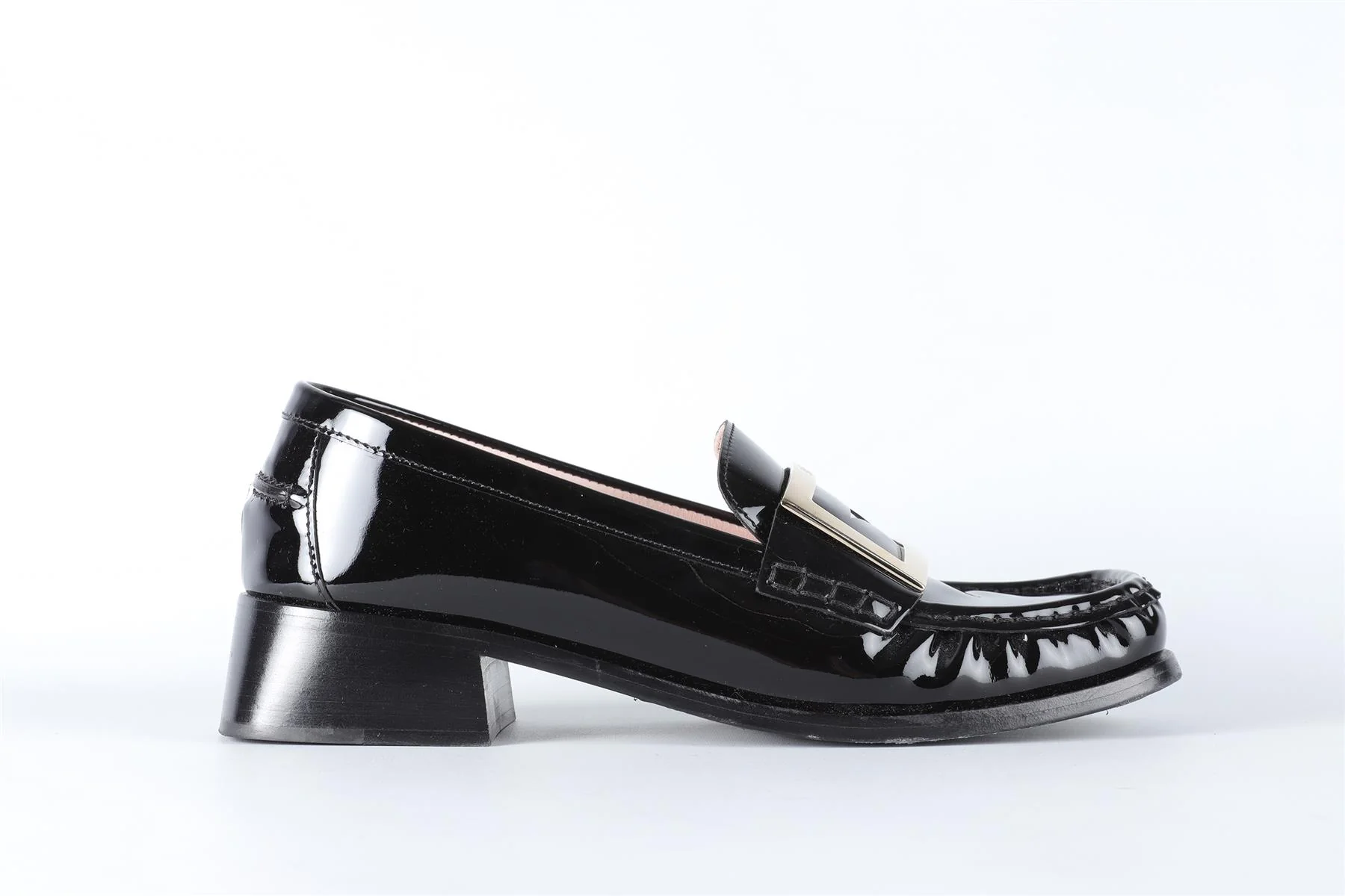 ROGER VIVIER BLACK PATENT LEATHER LOAFERS EU 38 UK 5 US 8 - Image 2