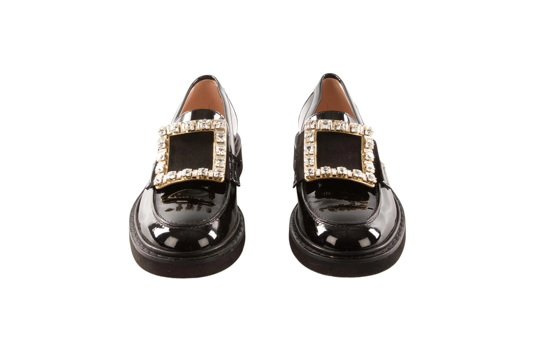 ROGER VIVIER BLACK PATENT LEATHER LOAFERS EU 39 - Image 3