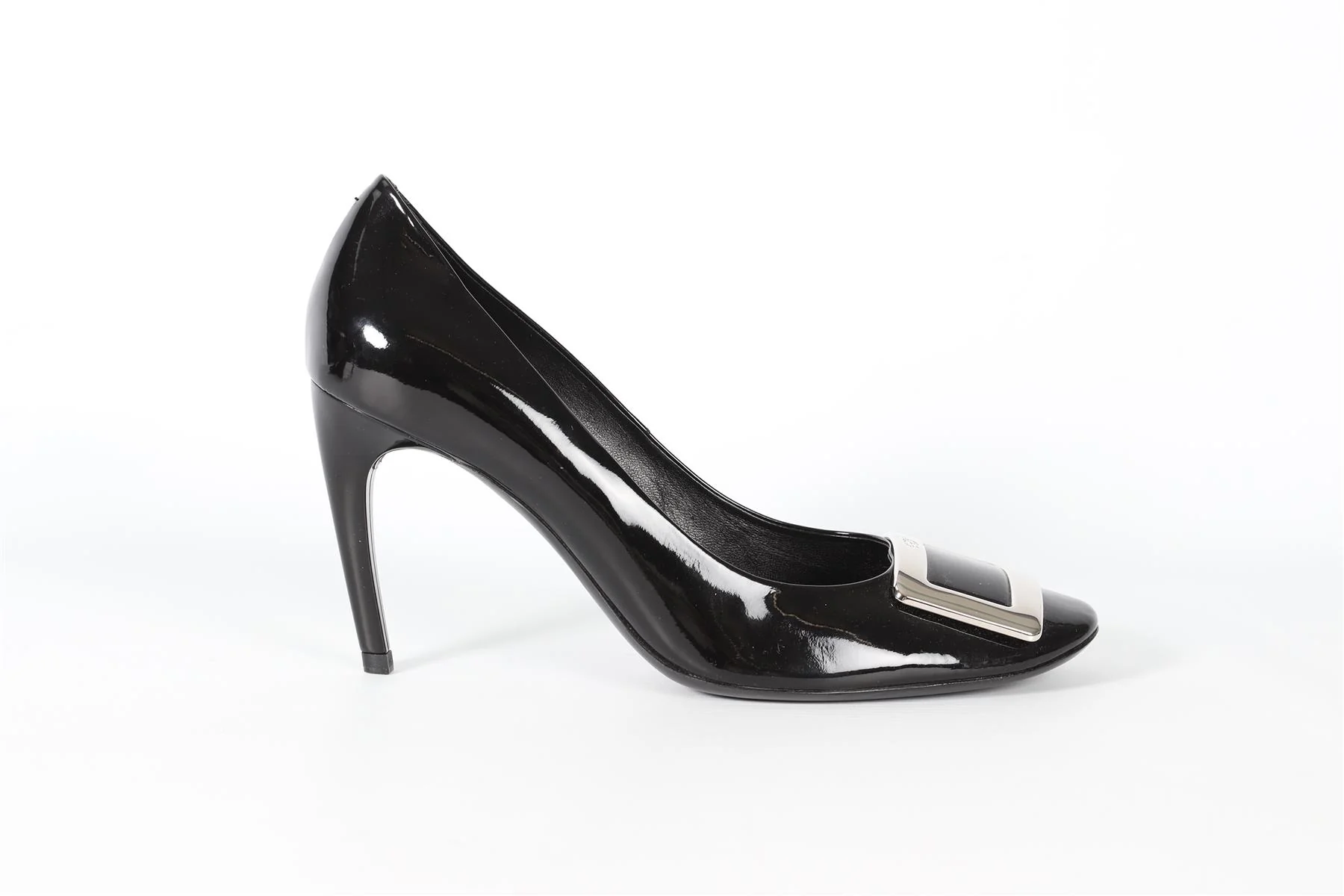 ROGER VIVIER BLACK PATENT LEATHER PUMPS EU 40 UK 7 US 10 - Image 2