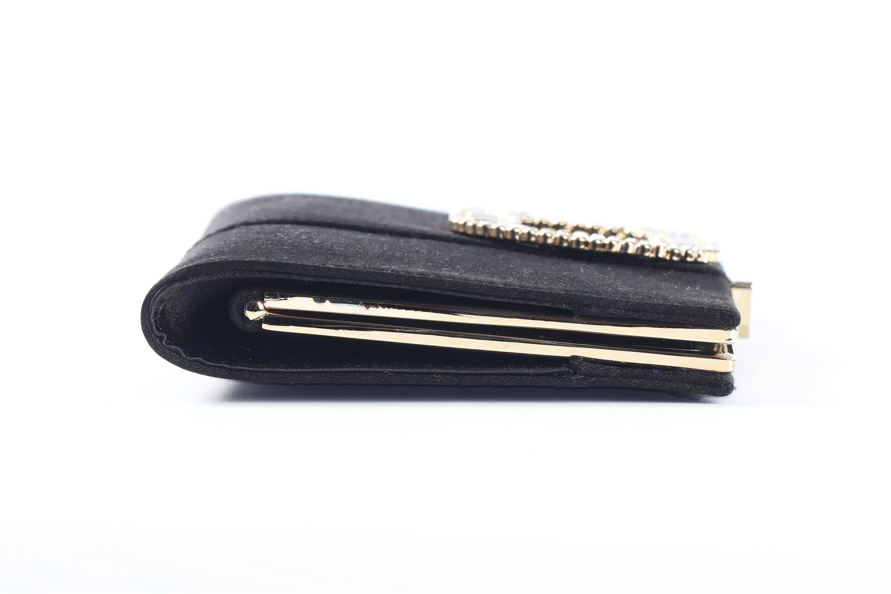 ROGER VIVIER BLACK PILGRIM MINI CRYSTAL AND SATIN CLUTCH - Image 5