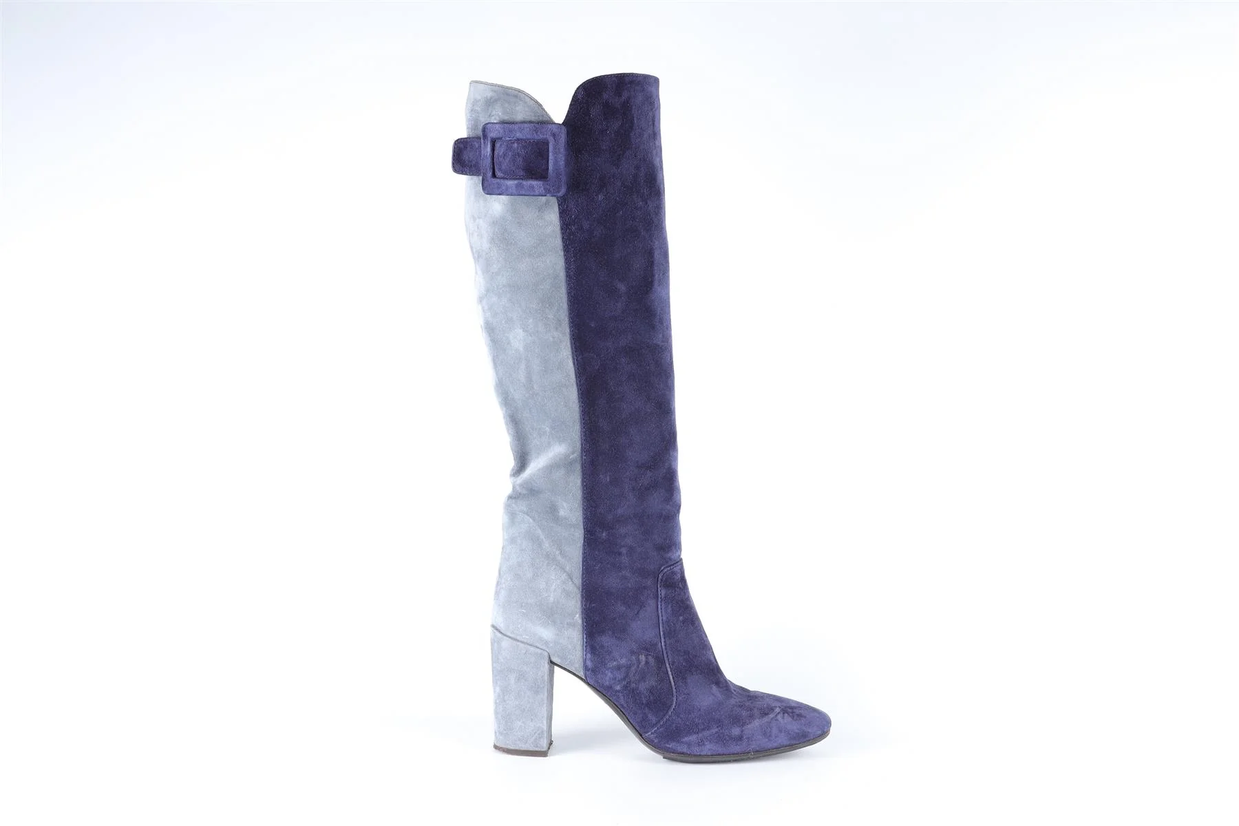 ROGER VIVIER BLUE SUEDE KNEE HIGH BOOTS EU 38 UK 5 US 8 - Image 2