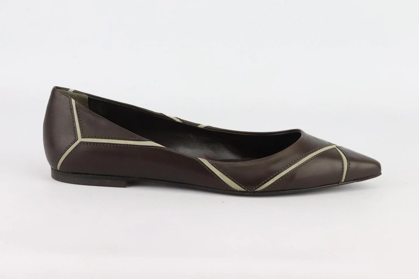 ROGER VIVIER LEATHER AND SUEDE BALLERINA FLATS EU 37 UK 4 US 7 - Image 2