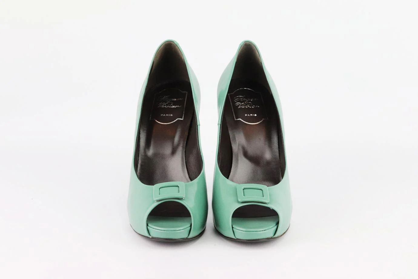 ROGER VIVIER LEATHER PEEP TOE PUMPS EU 37 UK 4 US 7 - Image 3