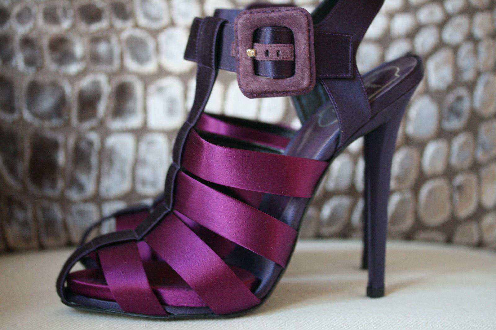 ROGER VIVIER PURPLE SATIN STRAPPED HEELS EU 40 UK 7 - Image 5