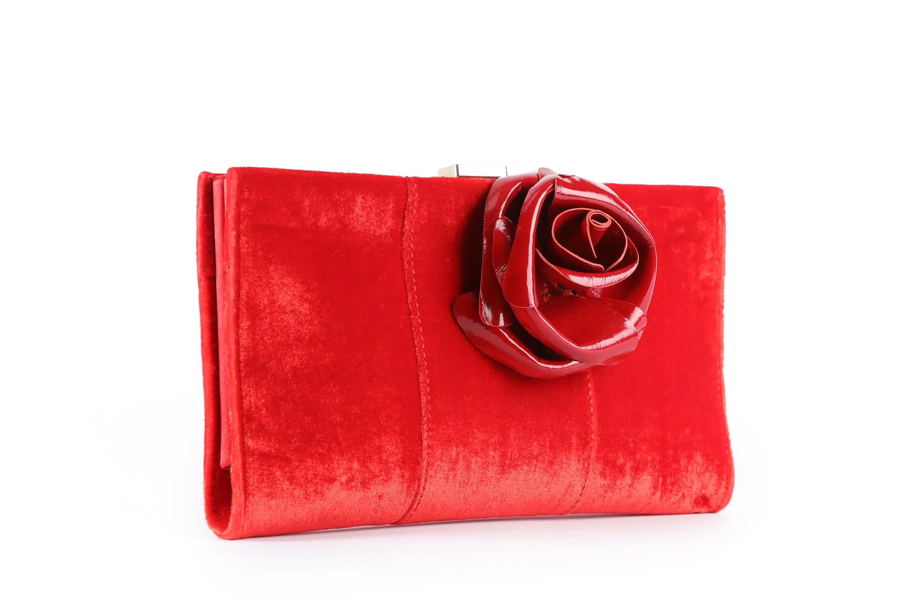 ROGER VIVIER RED MINI VELVET CLUTCH - Image 3