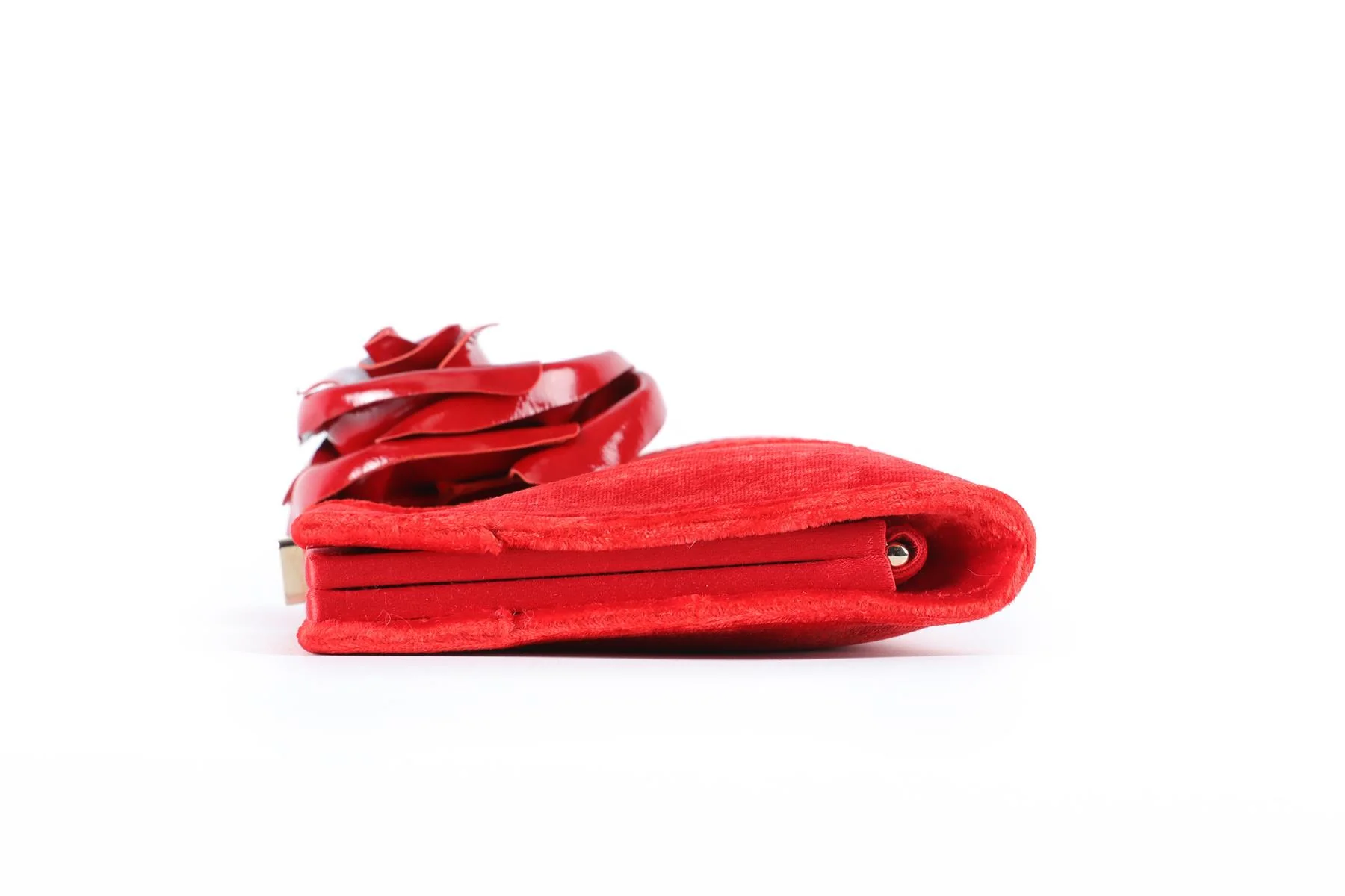 ROGER VIVIER RED MINI VELVET CLUTCH - Image 5