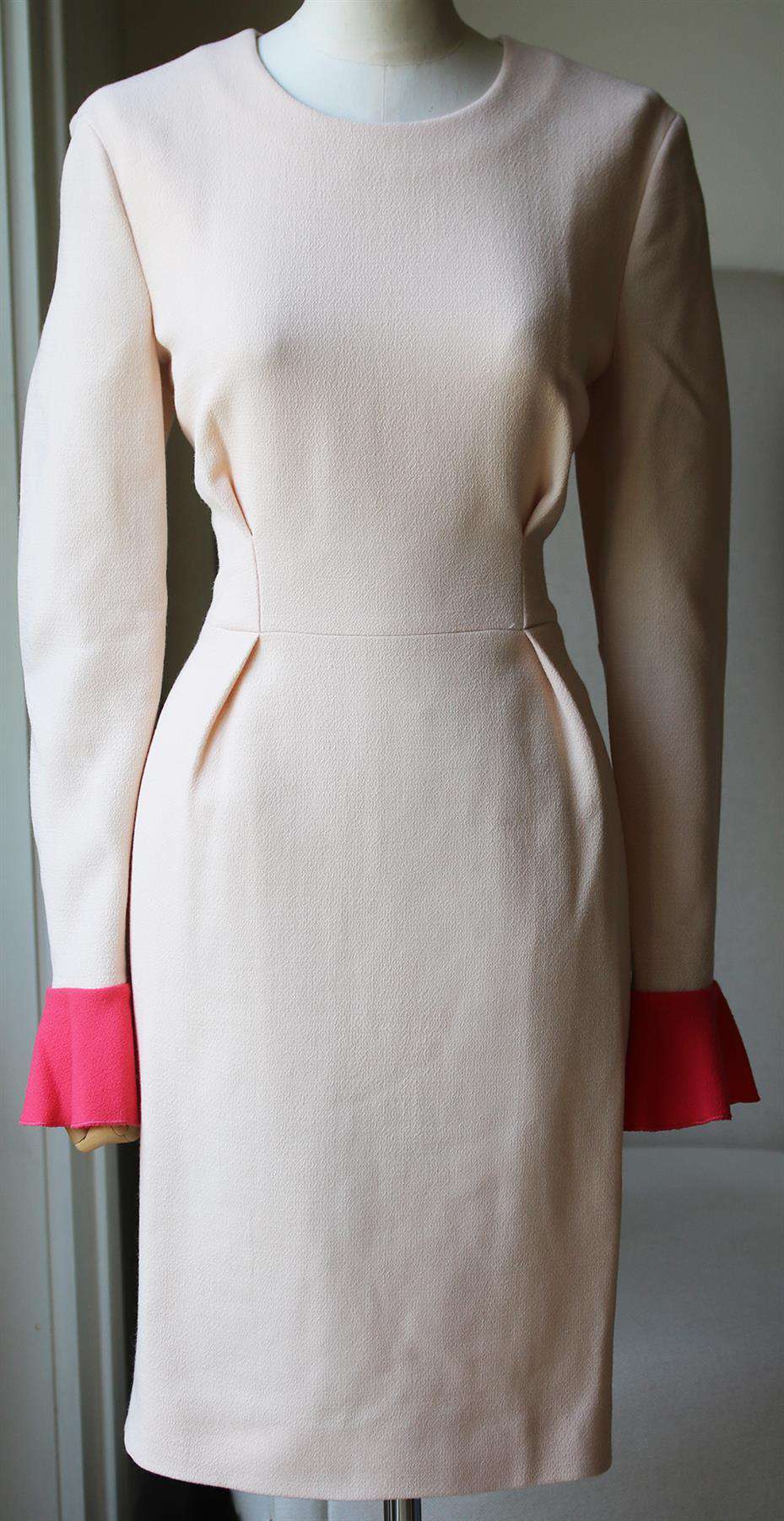 ROKSANDA ILINCIC IZUMI TWO TONE WOOL CREPE DRESS UK 14 - Image 2