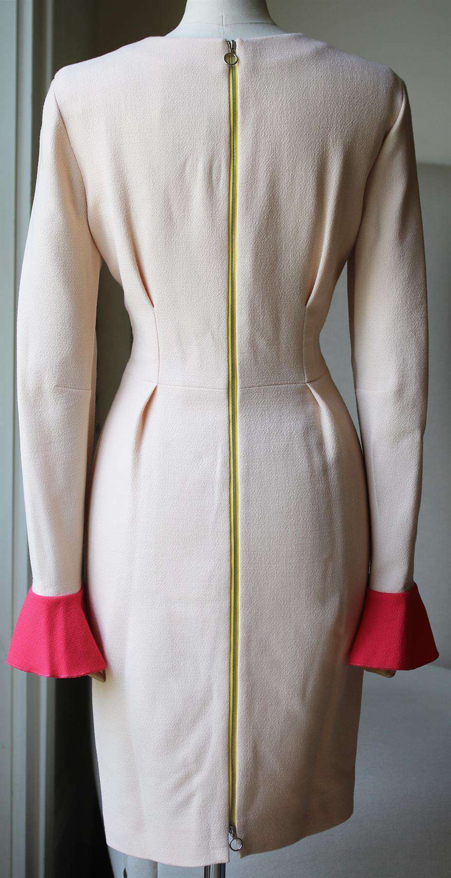 ROKSANDA ILINCIC IZUMI TWO TONE WOOL CREPE DRESS UK 14 - Image 4