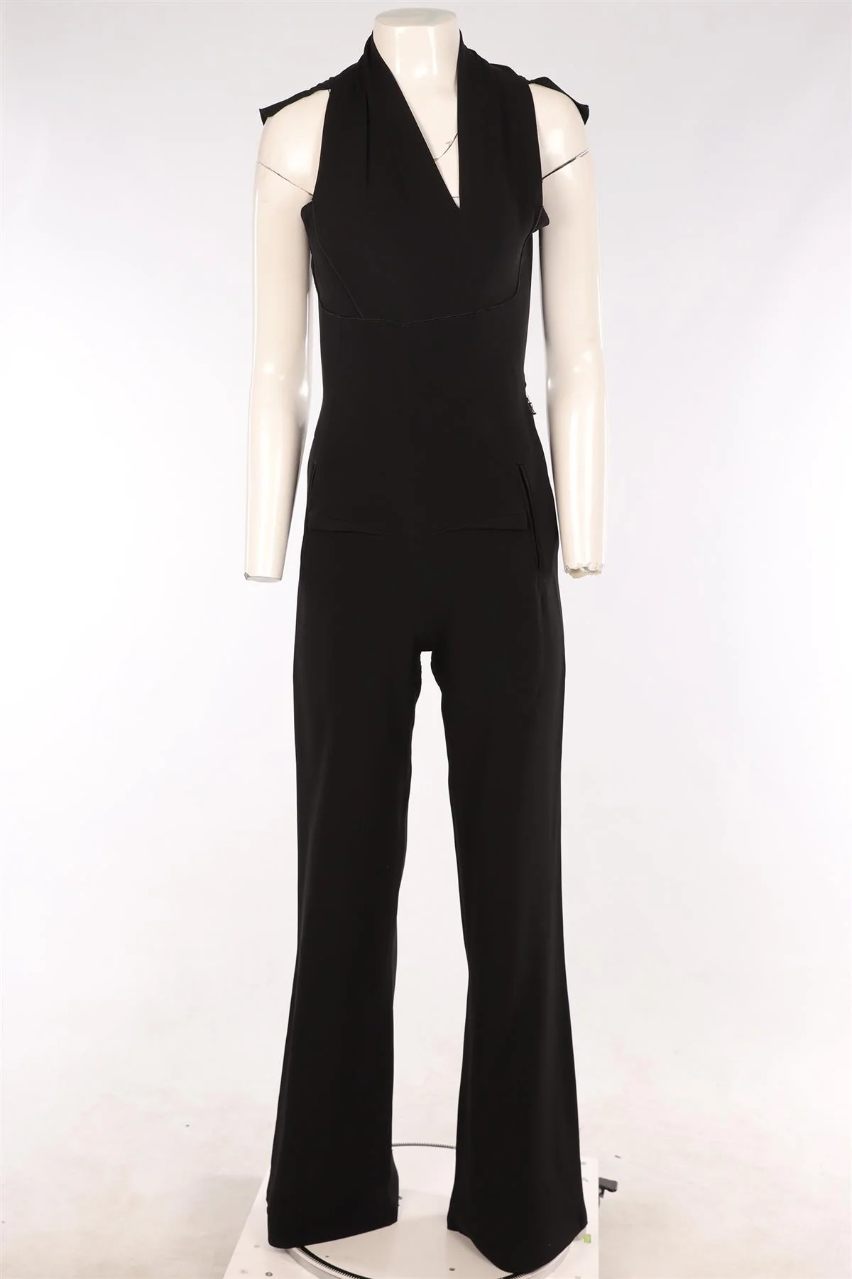 ROLAND MOURET BLACK CREPE JUMPSUIT UK 10 - Image 2