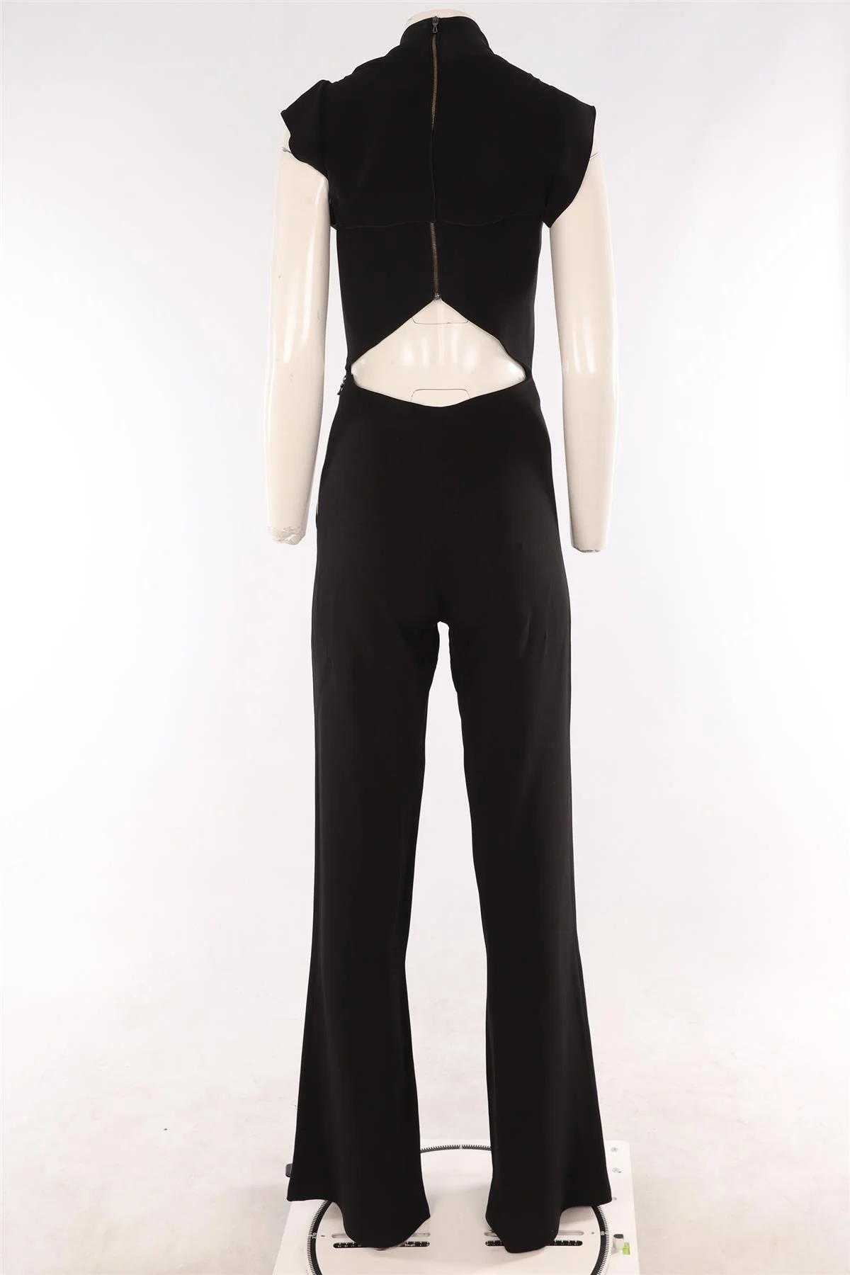 ROLAND MOURET BLACK CREPE JUMPSUIT UK 10 - Image 4
