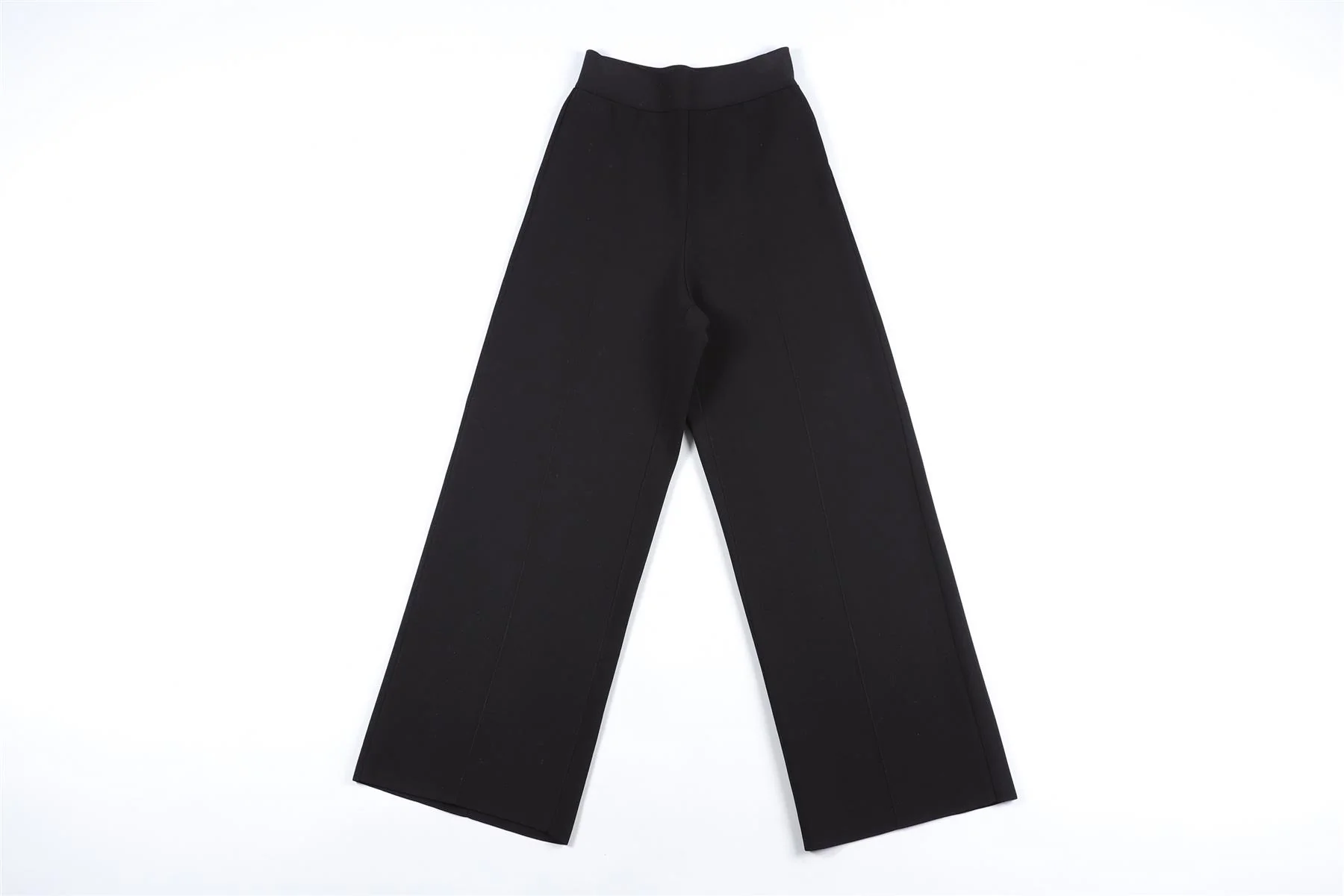 ROLAND MOURET BLACK KNIT WIDE LEG PANTS XSMALL - Image 2