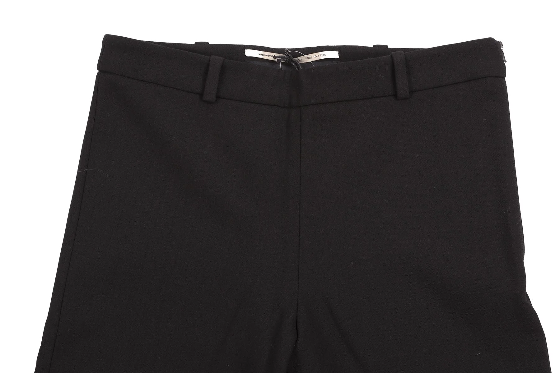 ROLAND MOURET BLACK WOOL STRAIGHT LEG PANTS UK 10 - Image 3
