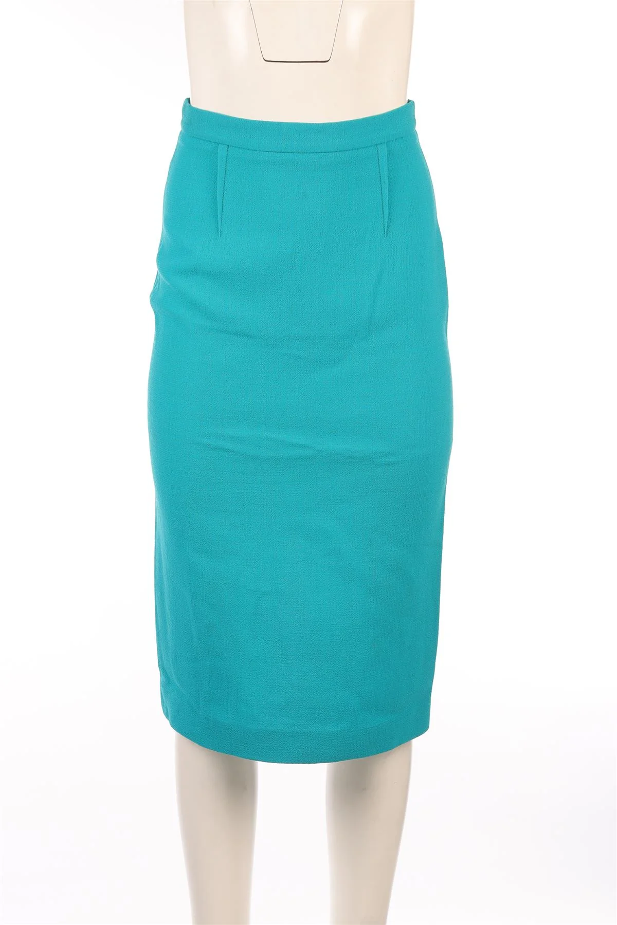 ROLAND MOURET BLUE WOOL MIDI SKIRT UK 10 - Image 2