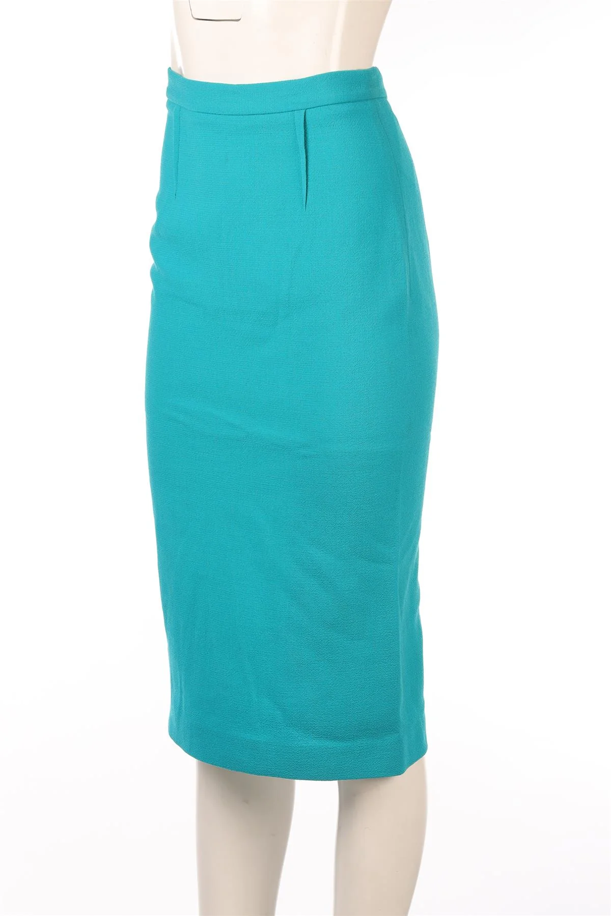 ROLAND MOURET BLUE WOOL MIDI SKIRT UK 10 - Image 3