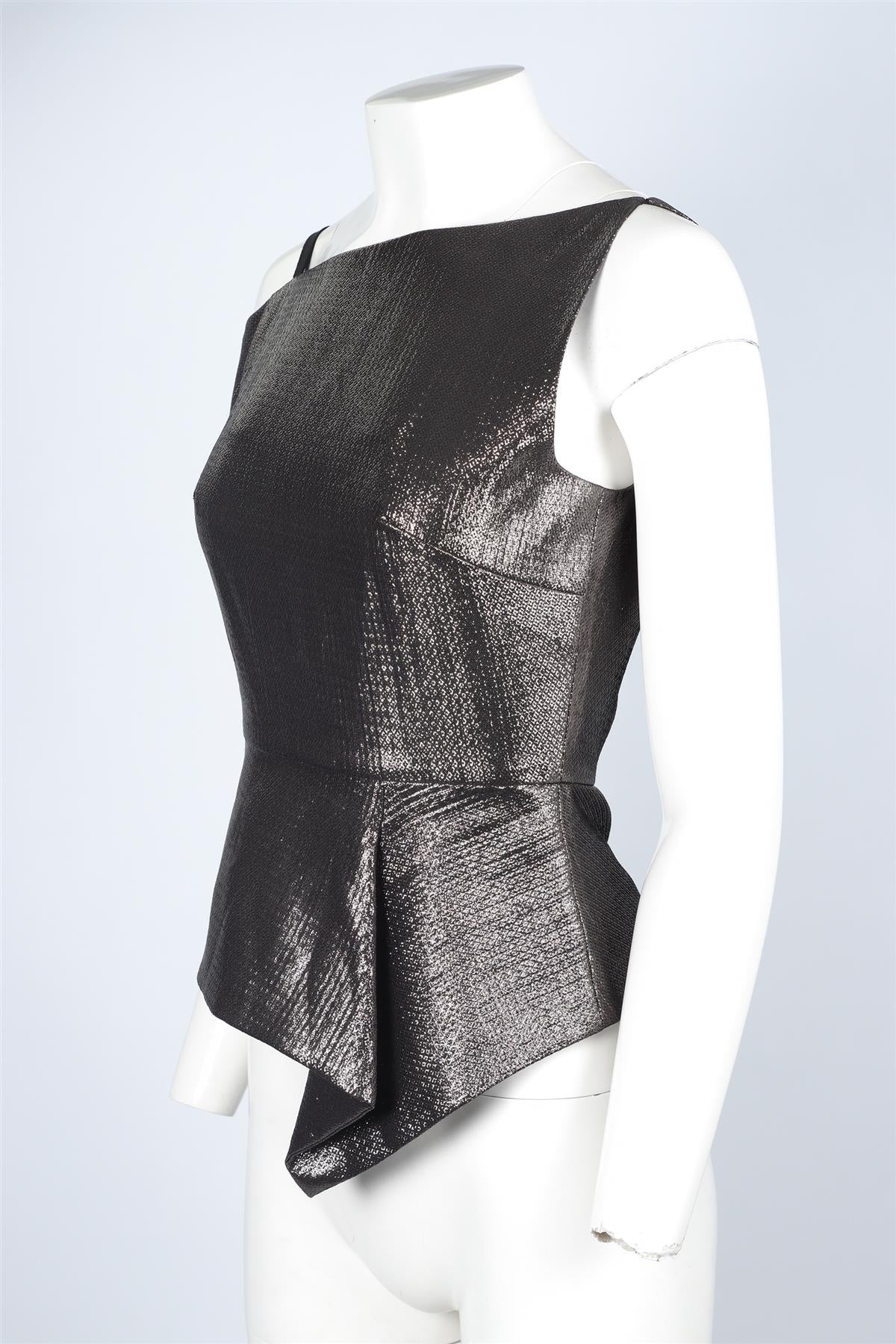 ROLAND MOURET GREY SILK TOP UK 10 - Image 3
