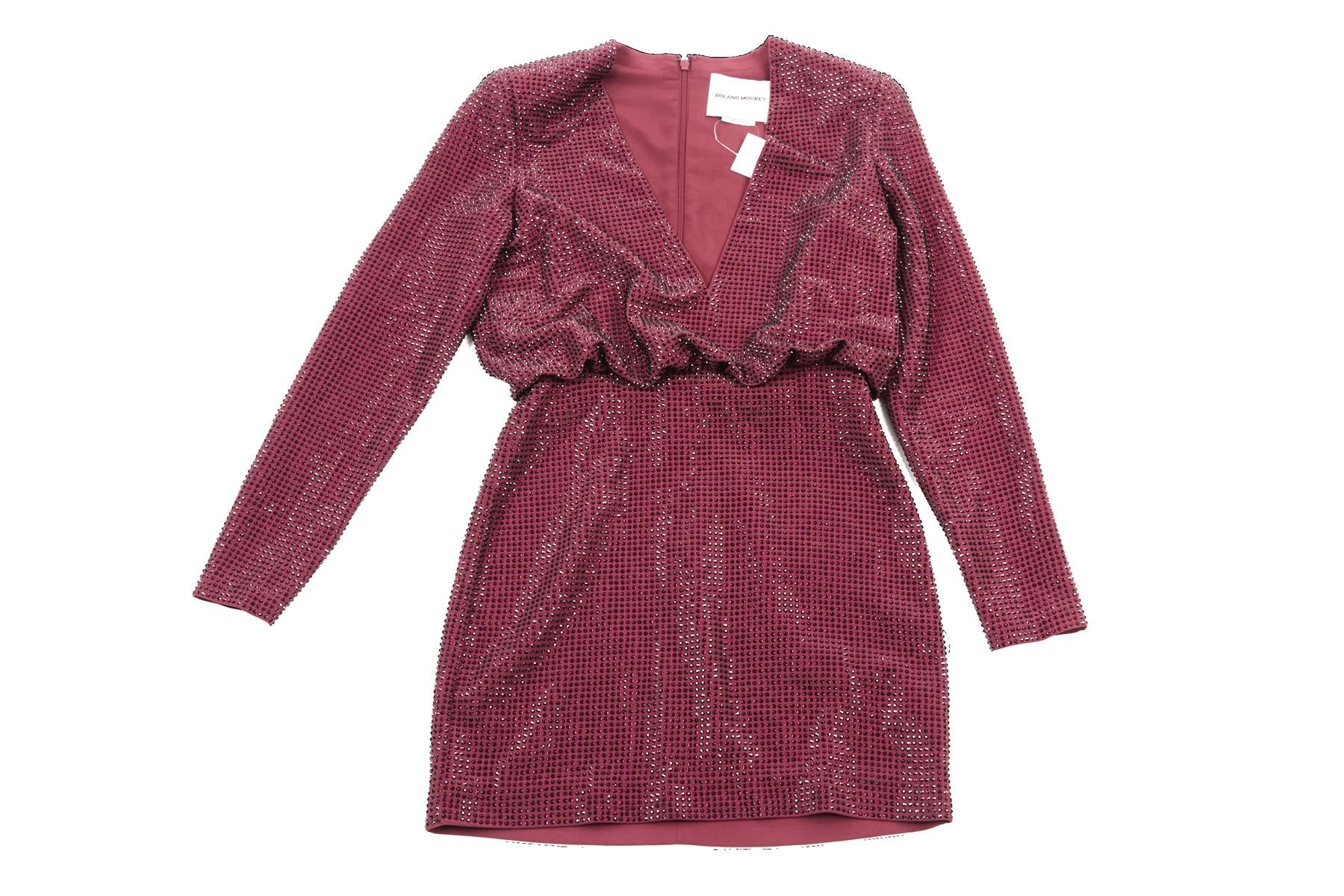 ROLAND MOURET RED CRYSTAL MINI DRESS UK 8 - Image 2