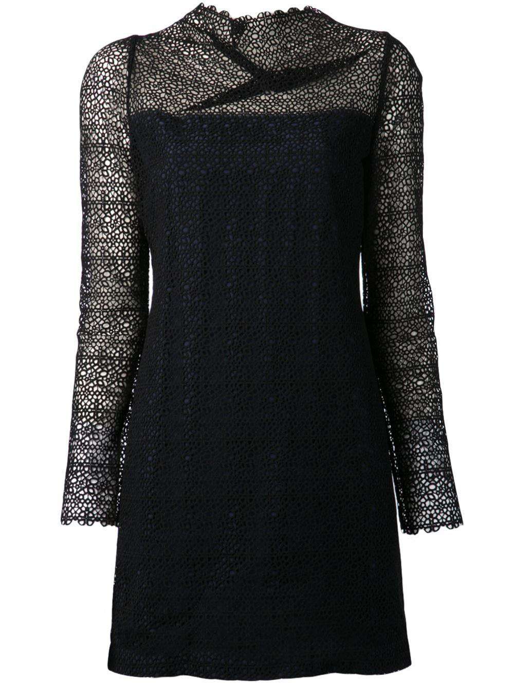 ROLAND MOURET SAMIEL BLACK LACE AND CREPE DRESS UK 10 - Image 10