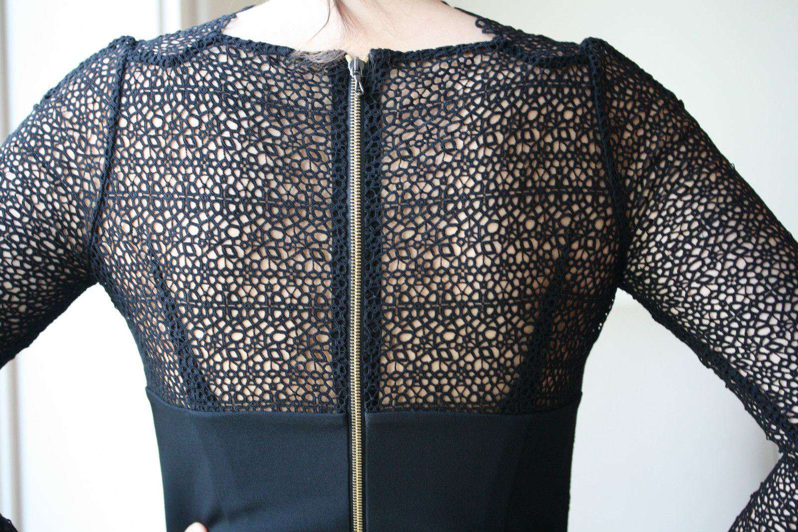 ROLAND MOURET SAMIEL BLACK LACE AND CREPE DRESS UK 10 - Image 6