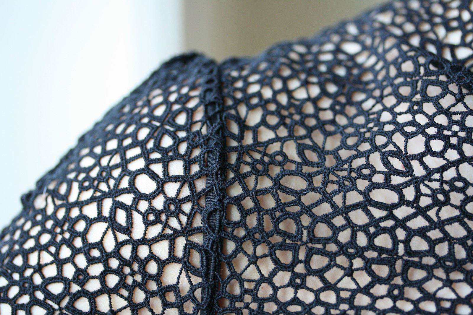 ROLAND MOURET SAMIEL BLACK LACE AND CREPE DRESS UK 10 - Image 8