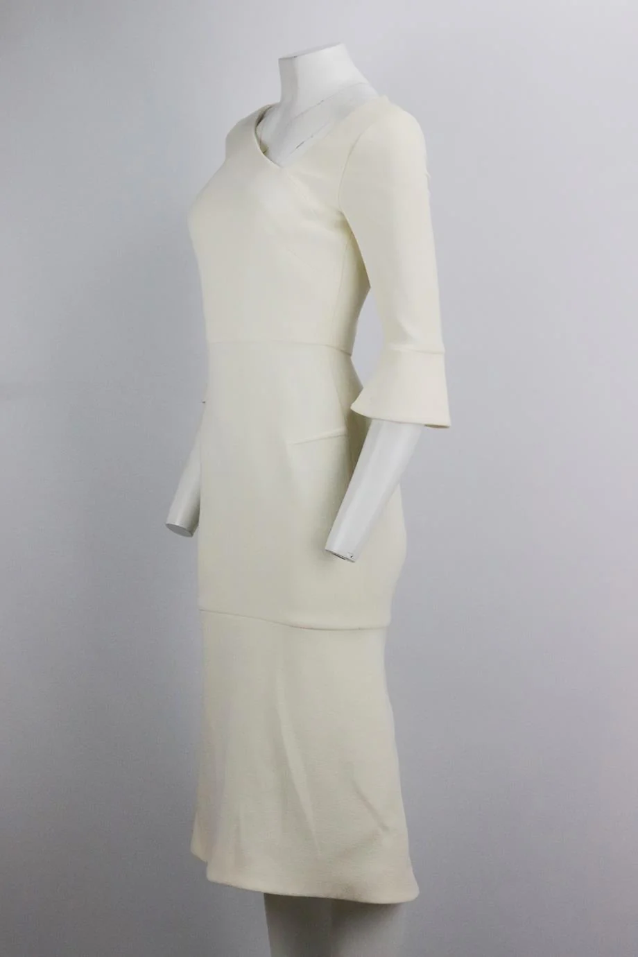 ROLAND MOURET STRETCH WOOL MIDI DRESS UK 10 - Image 3