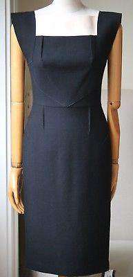 ROLAND MOURET WATSON SLEEVELESS WOOL CREPE DRESS UK 10 - Image 2