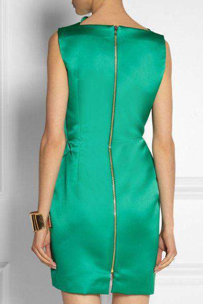 ROLAND MOURET ZONDA JADE GREEN SATIN DRESS IT 44 UK 10/12 - Image 3