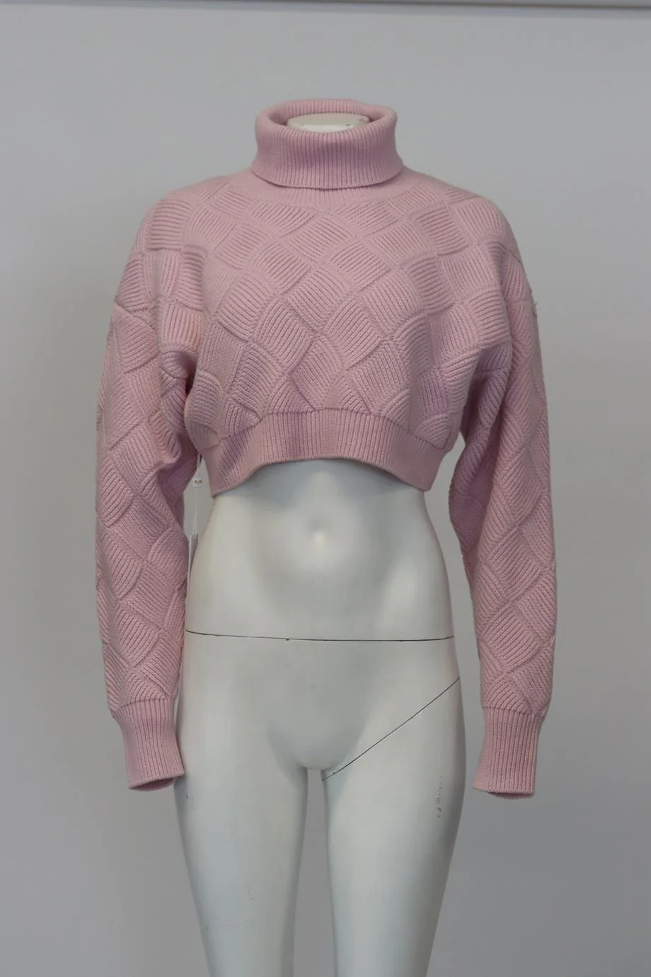 RONNY KOBO CROPPED WOOL BLEND TURTLENECK SWEATER SMALL - Image 2