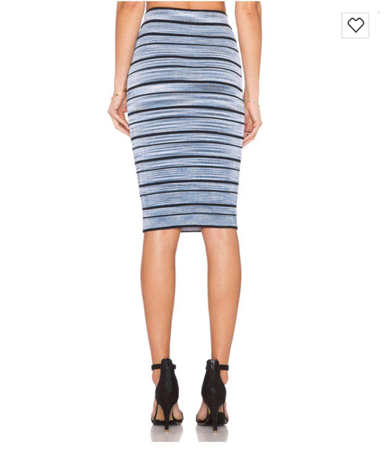 RONNY KOBO JAYME BLUE RIBBED SKIRT SMALL - Image 3